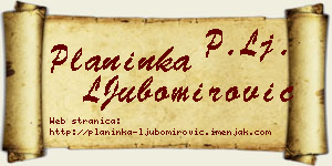 Planinka LJubomirović vizit kartica